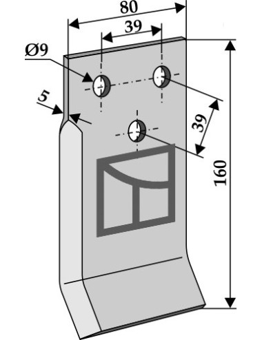 Couteau pour mélangeurs de fourrage, droit
