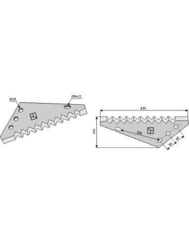 Couteau pour mélangeurs de fourrage
