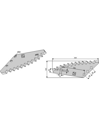 Couteau pour mélangeurs de fourrage