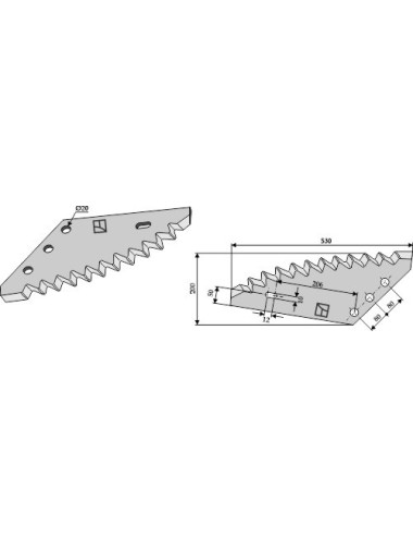Couteau pour mélangeurs de fourrage