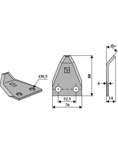Couteau pour mélangeurs de fourrage