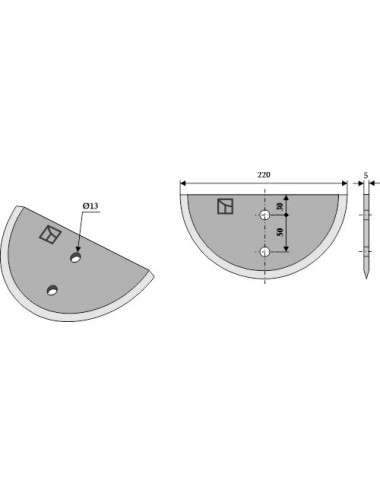 Couteau pour mélangeurs de fourrage