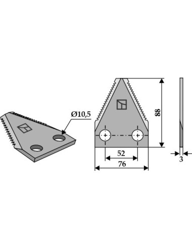 Couteau pour mélangeurs de fourrage
