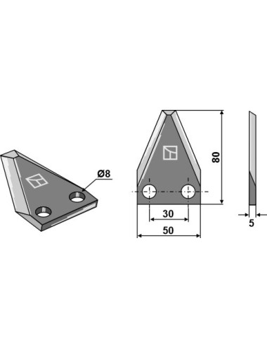 Couteau pour mélangeurs de fourrage