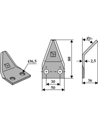 Couteau pour mélangeurs de fourrage