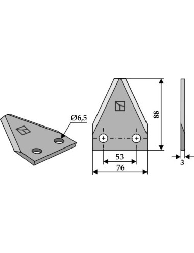 Couteau pour mélangeurs de fourrage