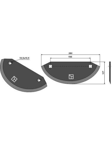 Couteau pour mélangeurs de fourrage - revêtement en métal dur