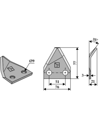 Couteau pour mélangeurs de fourrage