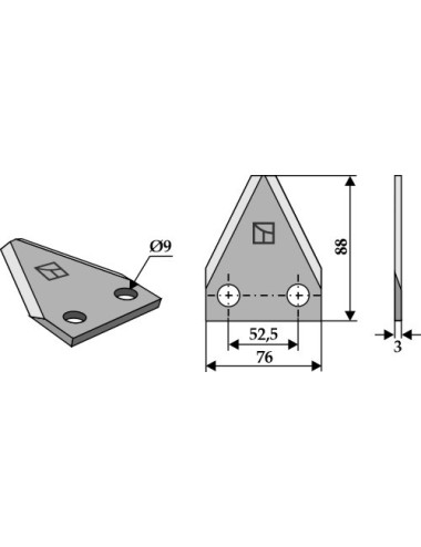 Couteau pour mélangeurs de fourrage