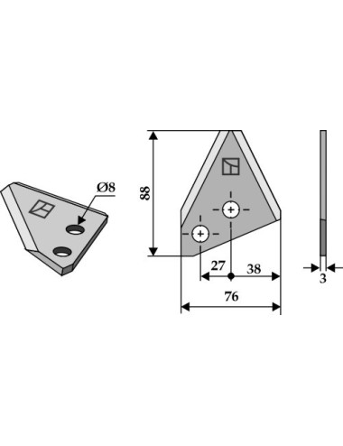 Couteau pour mélangeurs de fourrage