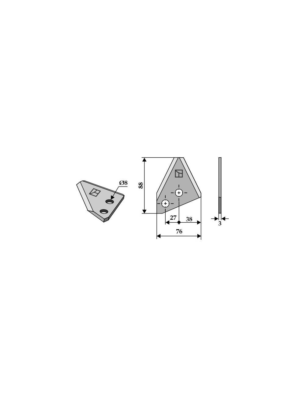 Couteau pour mélangeurs de fourrage