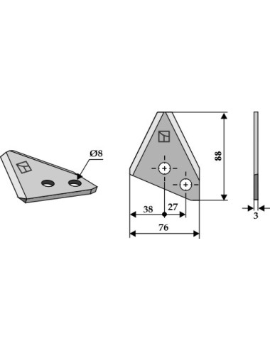 Couteau pour mélangeurs de fourrage