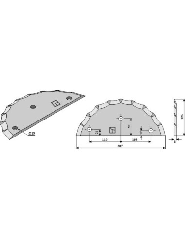 Couteau pour mélangeurs de fourrage