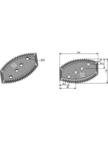 Couteau pour mélangeurs de fourrage