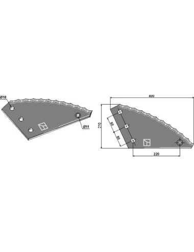 Couteau pour mélangeurs de fourrage