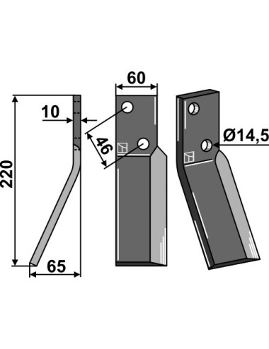 Dent rotative, modèle gauche