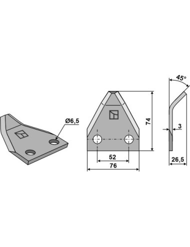 Couteau pour mélangeurs de fourrage