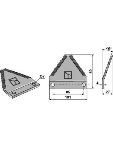 Couteau pour mélangeurs de fourrage