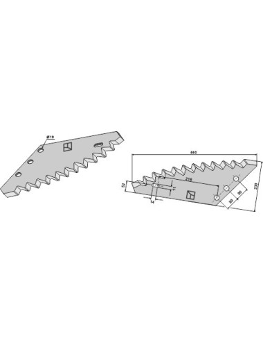 Couteau pour mélangeurs de fourrage