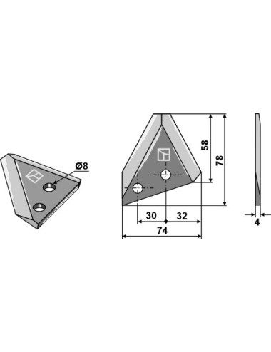 Couteau pour mélangeurs de fourrage