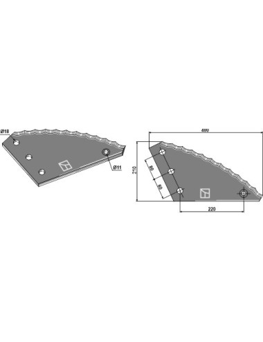 Couteau pour mélangeurs de fourrage