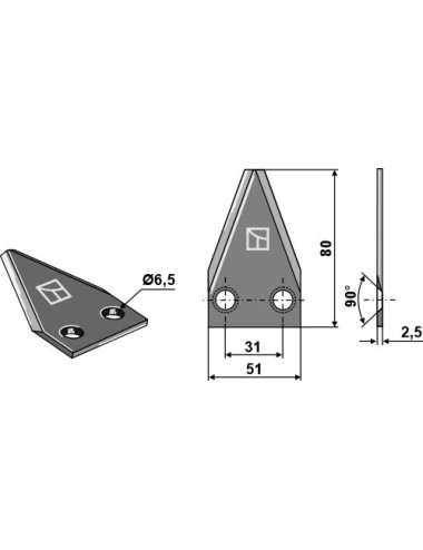 Couteau pour mélangeurs de fourrage