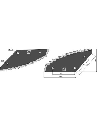 Couteau pour mélangeurs de fourrage