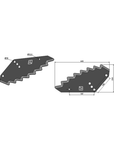 Couteau pour mélangeurs de fourrage