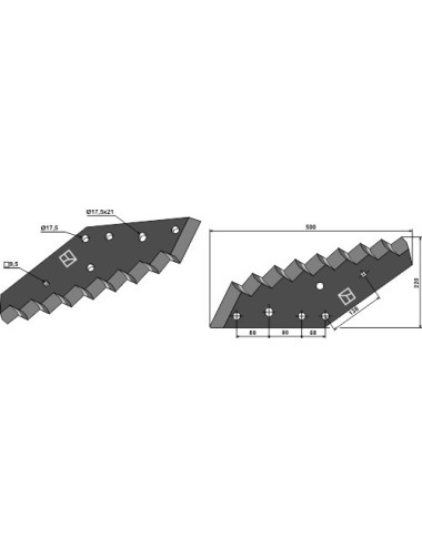 Couteau pour mélangeurs de fourrage