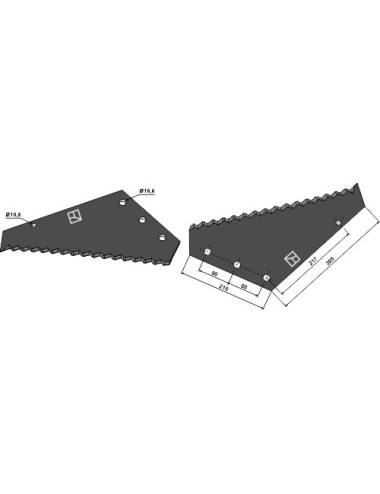 Couteau pour mélangeurs de fourrage - revêtement en métal dur