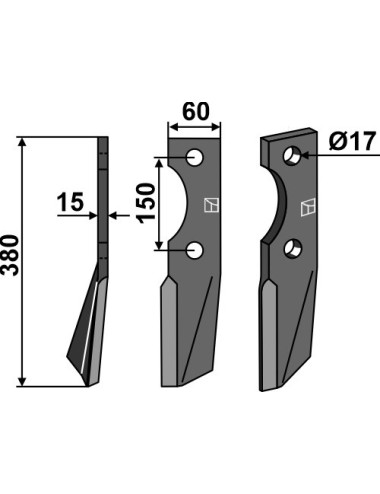 Dent rotative, modèle gauche