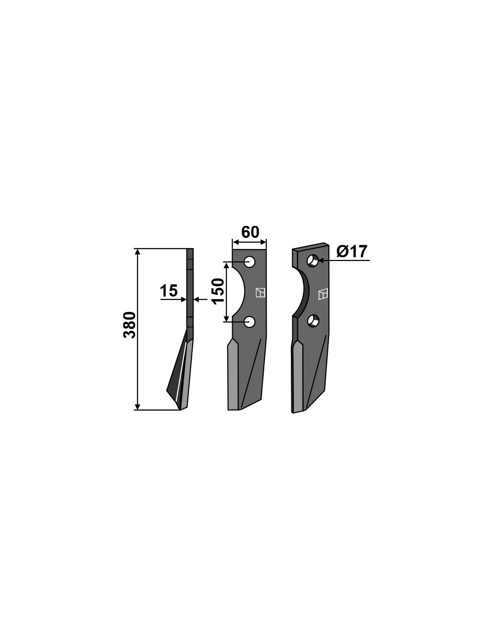 Dent rotative, modèle gauche