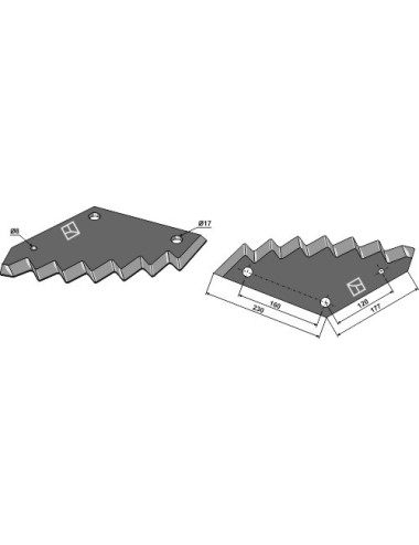 Couteau pour mélangeurs de fourrage - revêtement en métal dur