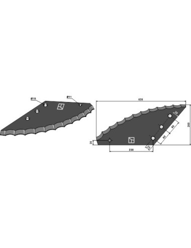 Couteau pour mélangeurs de fourrage - revêtement en métal dur