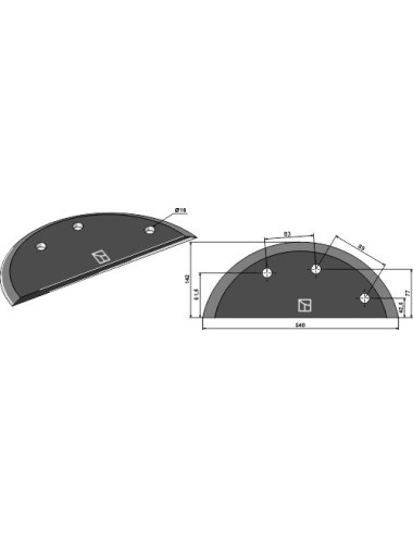 Couteau pour mélangeurs de fourrage - revêtement en métal dur