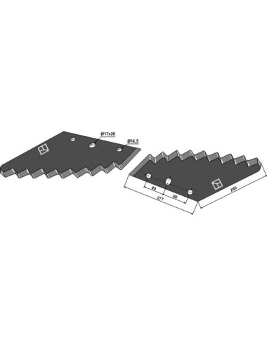 Couteau pour mélangeurs de fourrage - revêtement en métal dur