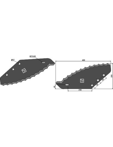 Couteau pour mélangeurs de fourrage - revtement en métal dur