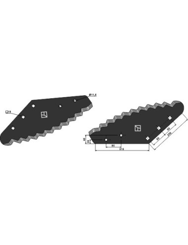 Couteau pour mélangeurs de fourrage
