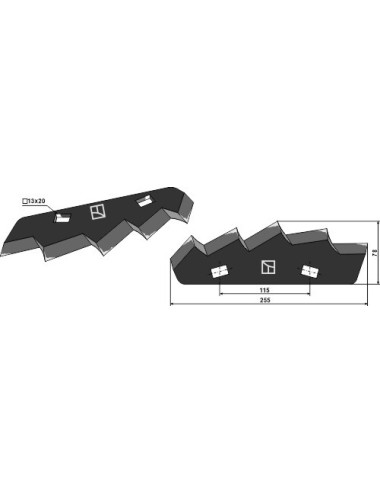 Couteau pour mélangeurs de fourrage