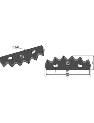 Couteau pour mélangeurs de fourrage
