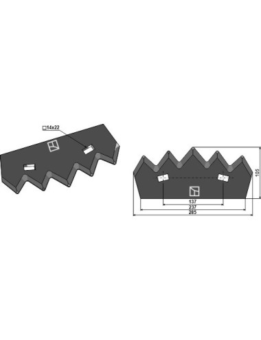 Couteau pour mélangeurs de fourrage