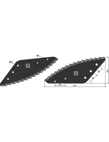 Couteau pour mélangeurs de fourrage