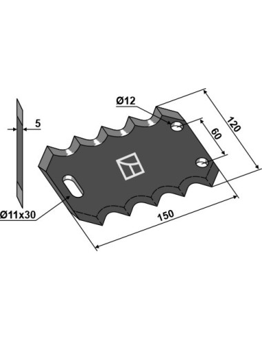 Couteau pour mélangeurs de fourrage