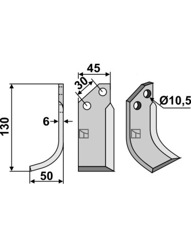 Couteau, modèle gauche