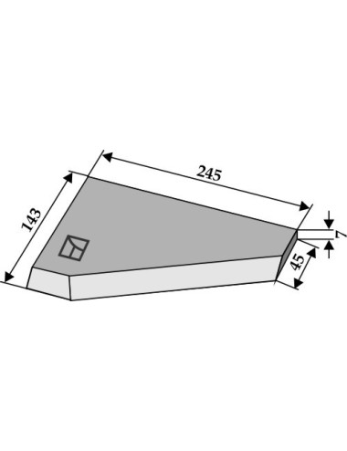 Couteau-équerre côté gauche