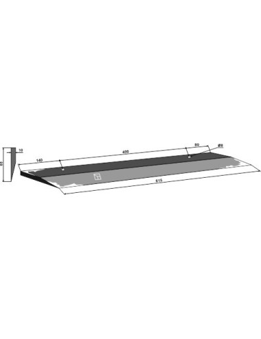 Couteau latéral 615mm - modèle gauche