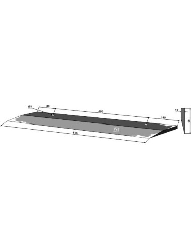 Couteau latéral 615mm - modèle droite