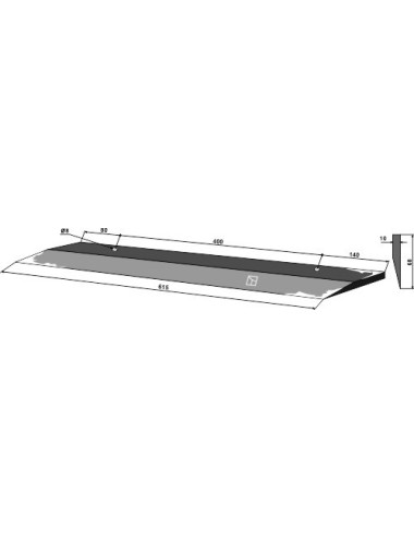 Couteau latéral 615mm -...