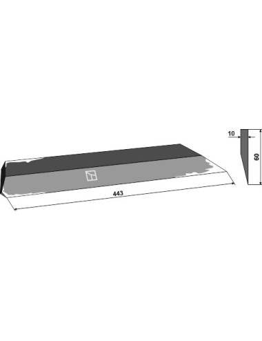 Couteau latéral 443mm - modèle gauche