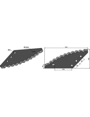 Couteau pour mélangeurs de fourrage